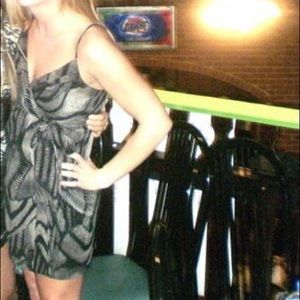 Black tan printed dress